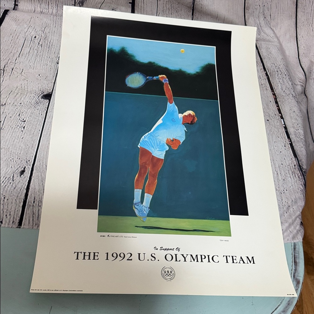 VTG 1992 U.S. Olympic Team Tennis Tony Wade Poster